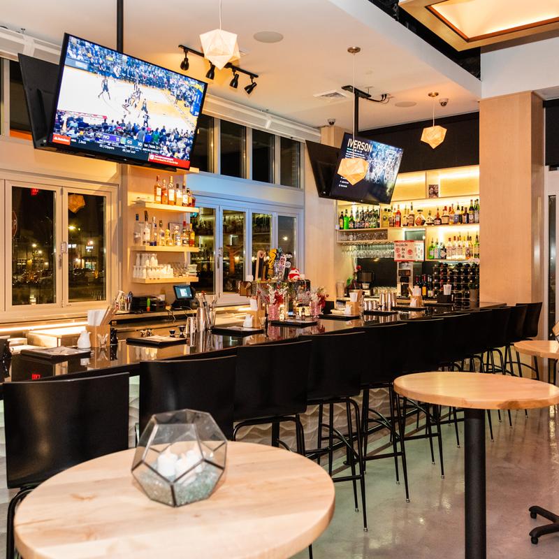 Bar area with a TV